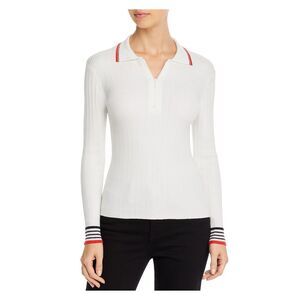 NWT MINNIEROSE Womens Ivory Fitted Quarter Zip Long Sleeve Collared Sweater XL